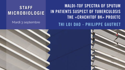 Maldi-Tof spectra of sputum in patients suspect of Tuberculosis – The « Crachitof BK » project