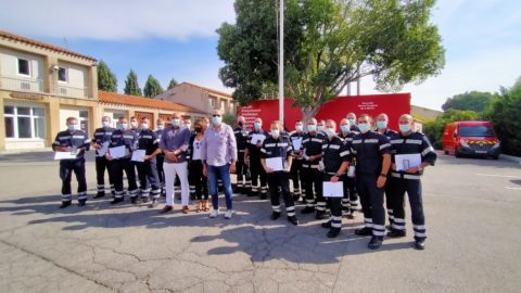 Remise des médailles de la reconnaissance aux marins-pompiers de Marseille